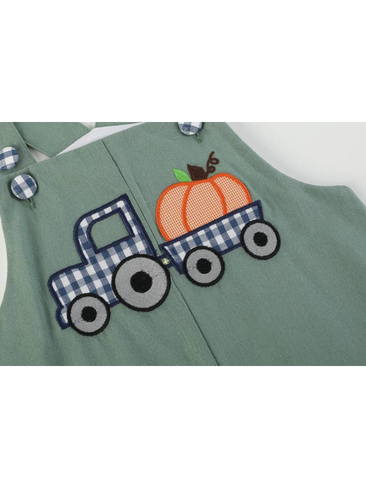 Green Pumpkin Tractor Overalls