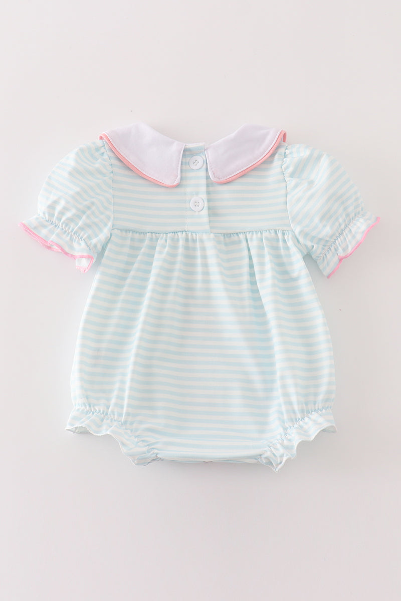 Striped Pumpkin Embroidered Bubble