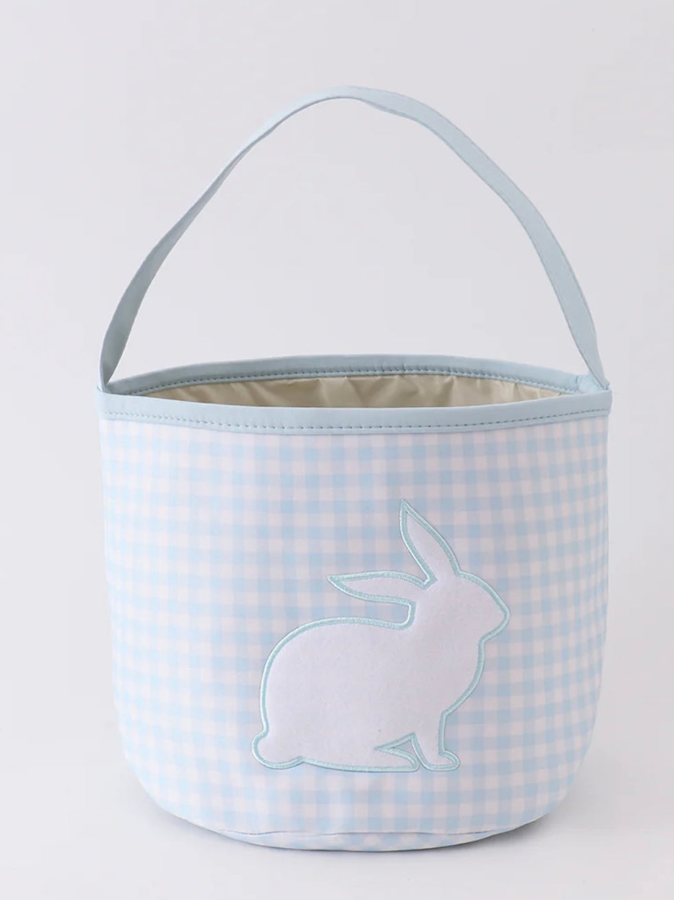 Blue Gingham Easter Bucket