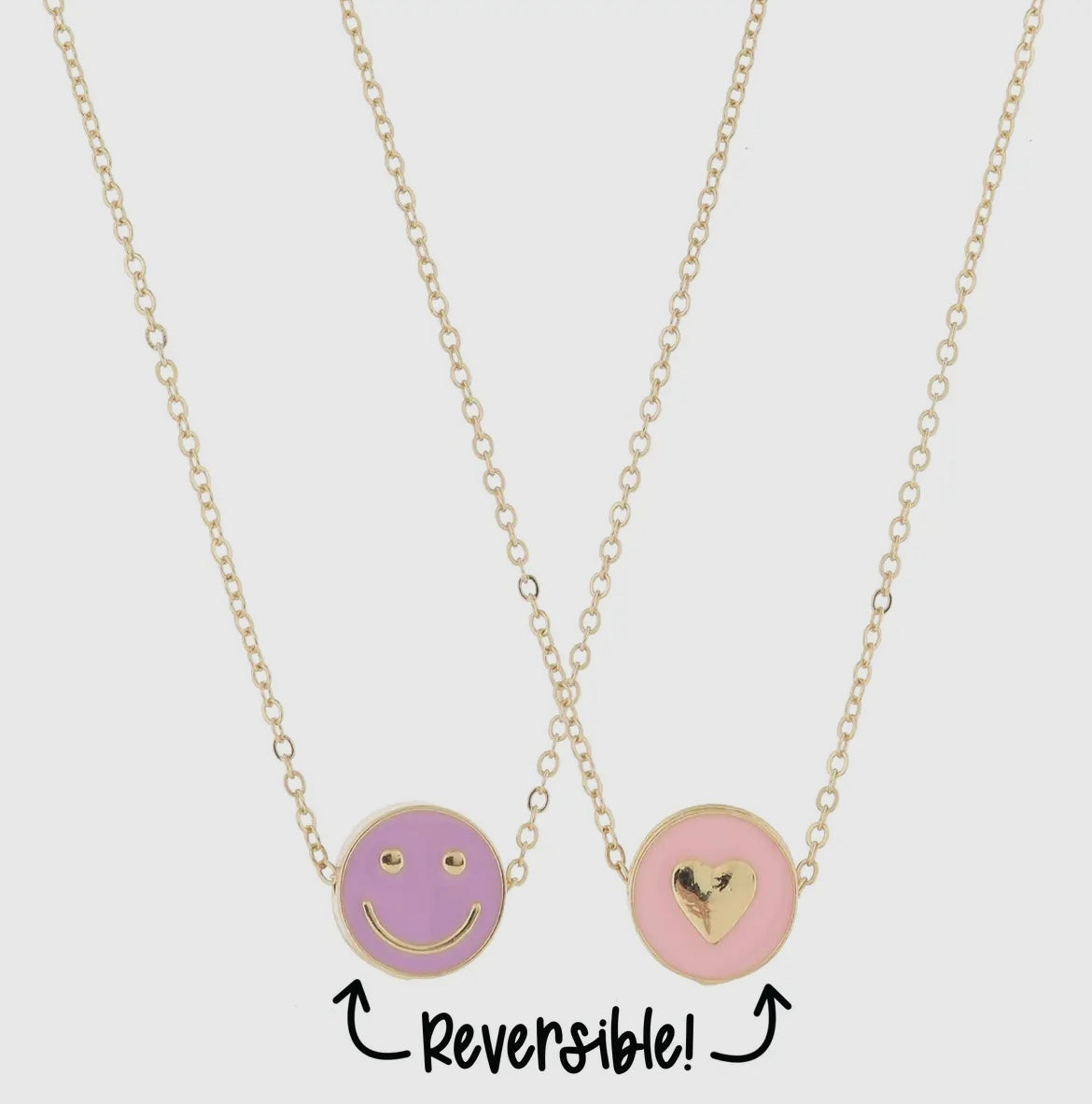 Girls Reversible Disc Necklace