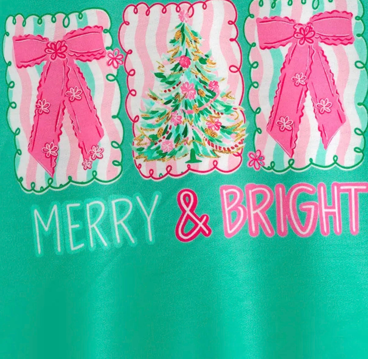 Green Merry and Bright Top
