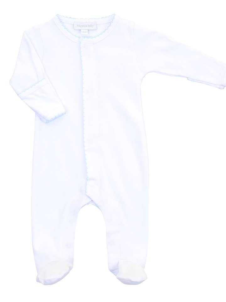 White with Blue Footie