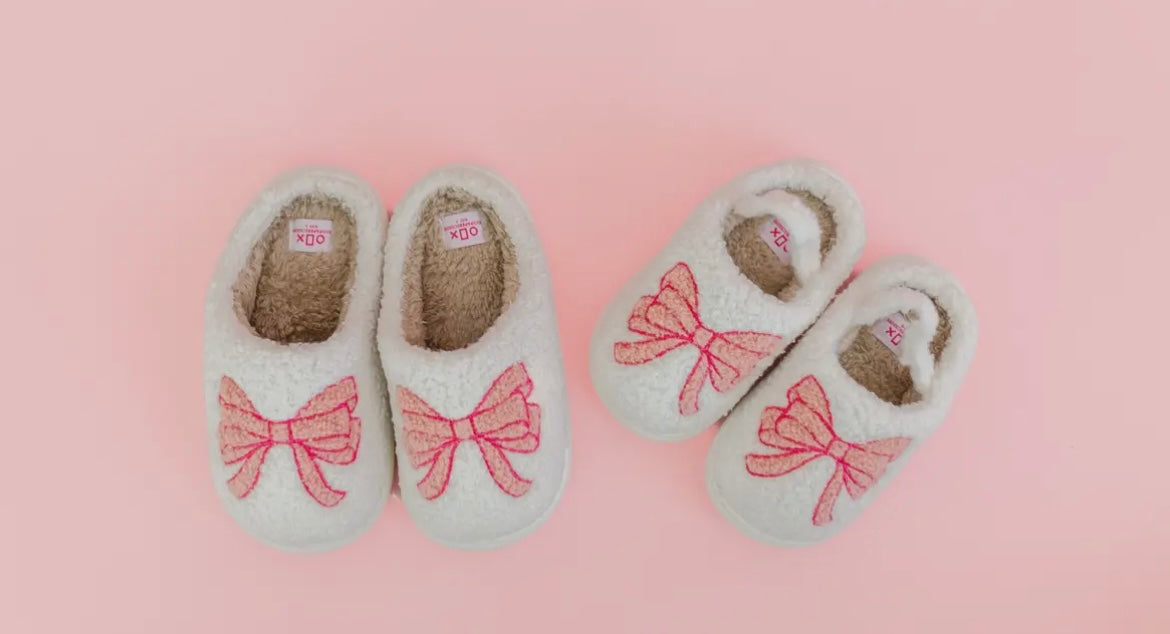 Kids Bow Slippers