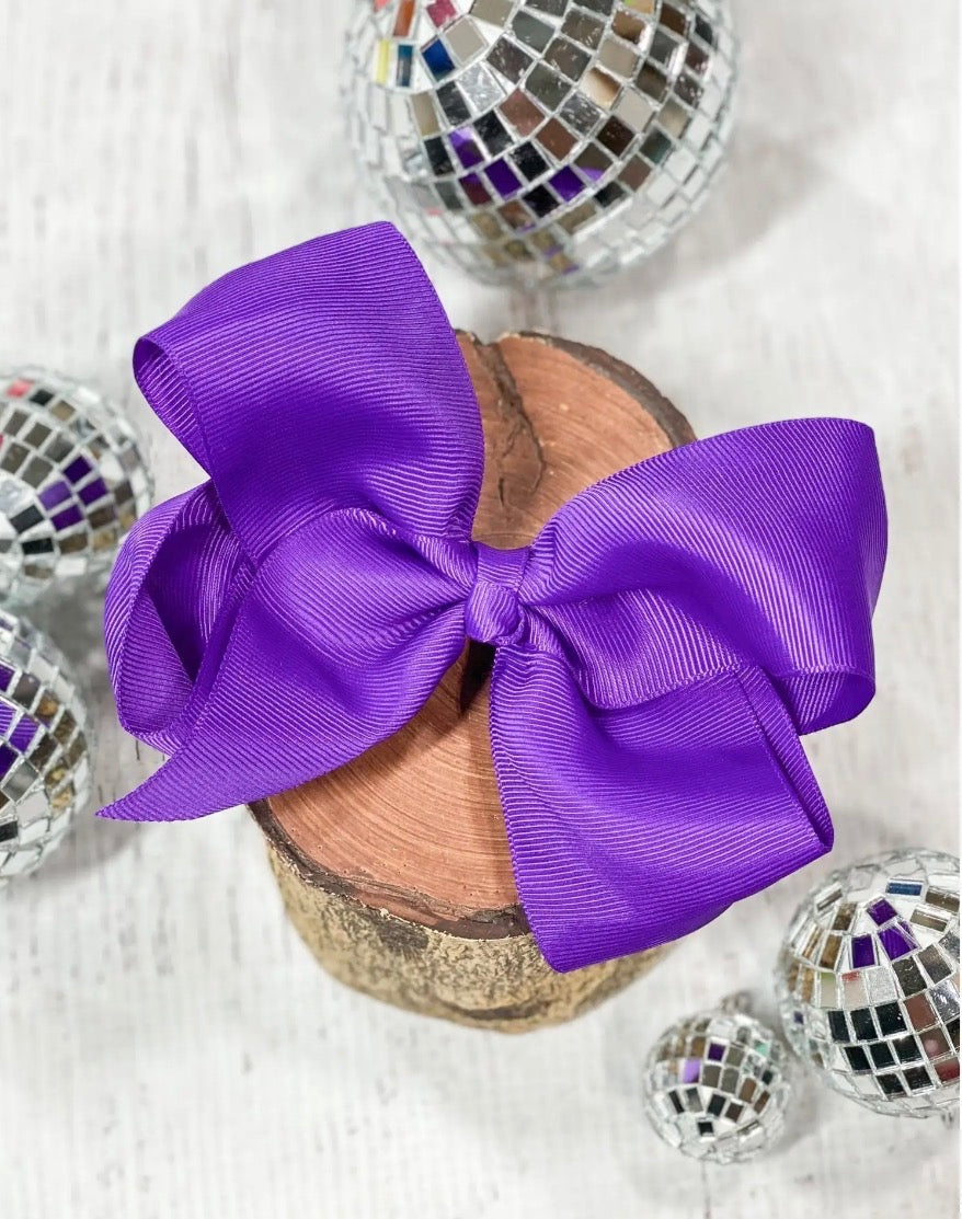 4.5” Purple Bow- Clip