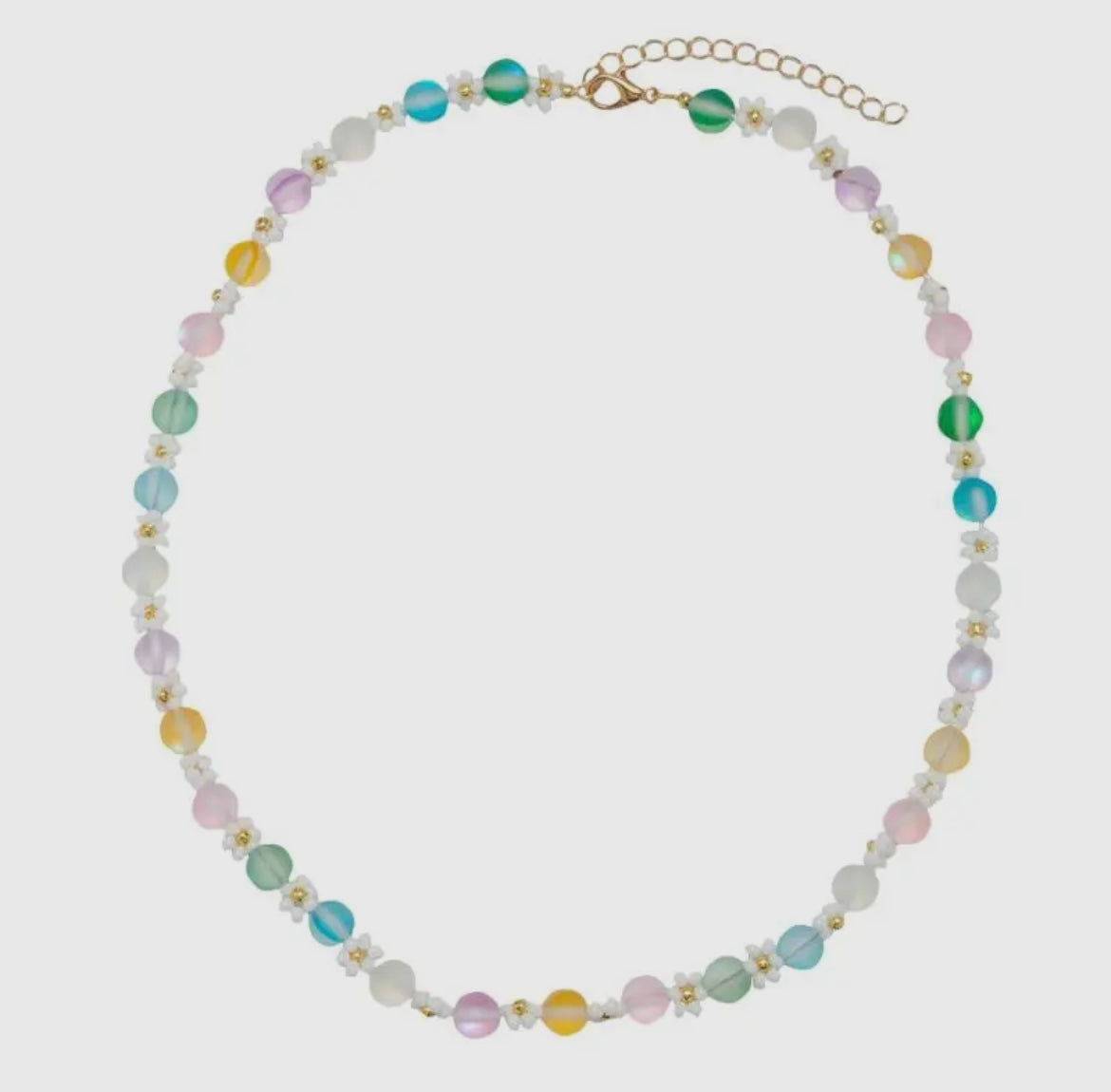 Kids White Flower and Pearl Necklace