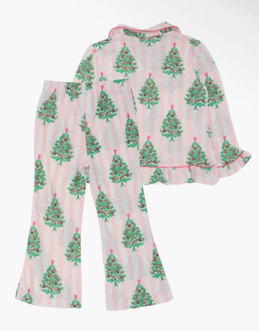 Blushing Pines Button Up Flared Pajamas