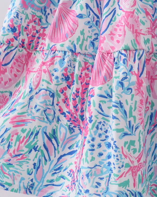 Marine Print Smocked Dress