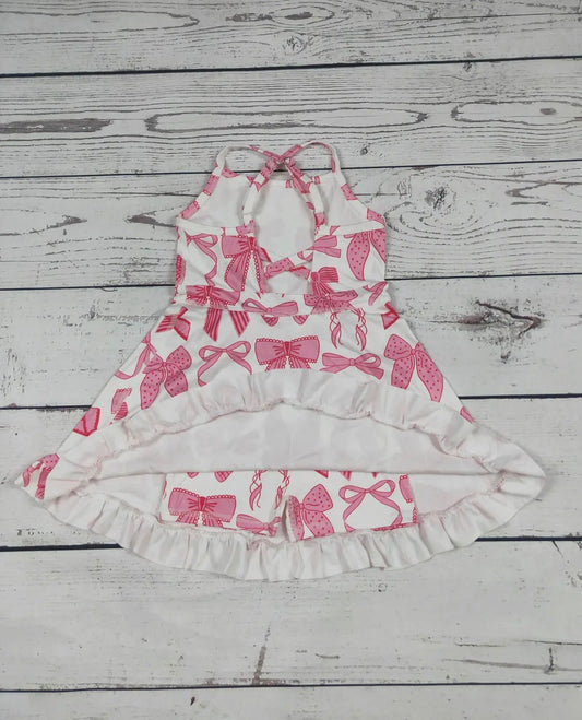 Bow Print Athletic Dress w/ Built in Shorts