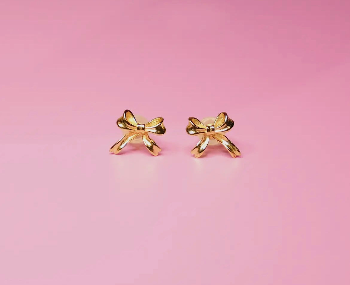 Gold Bow Studs