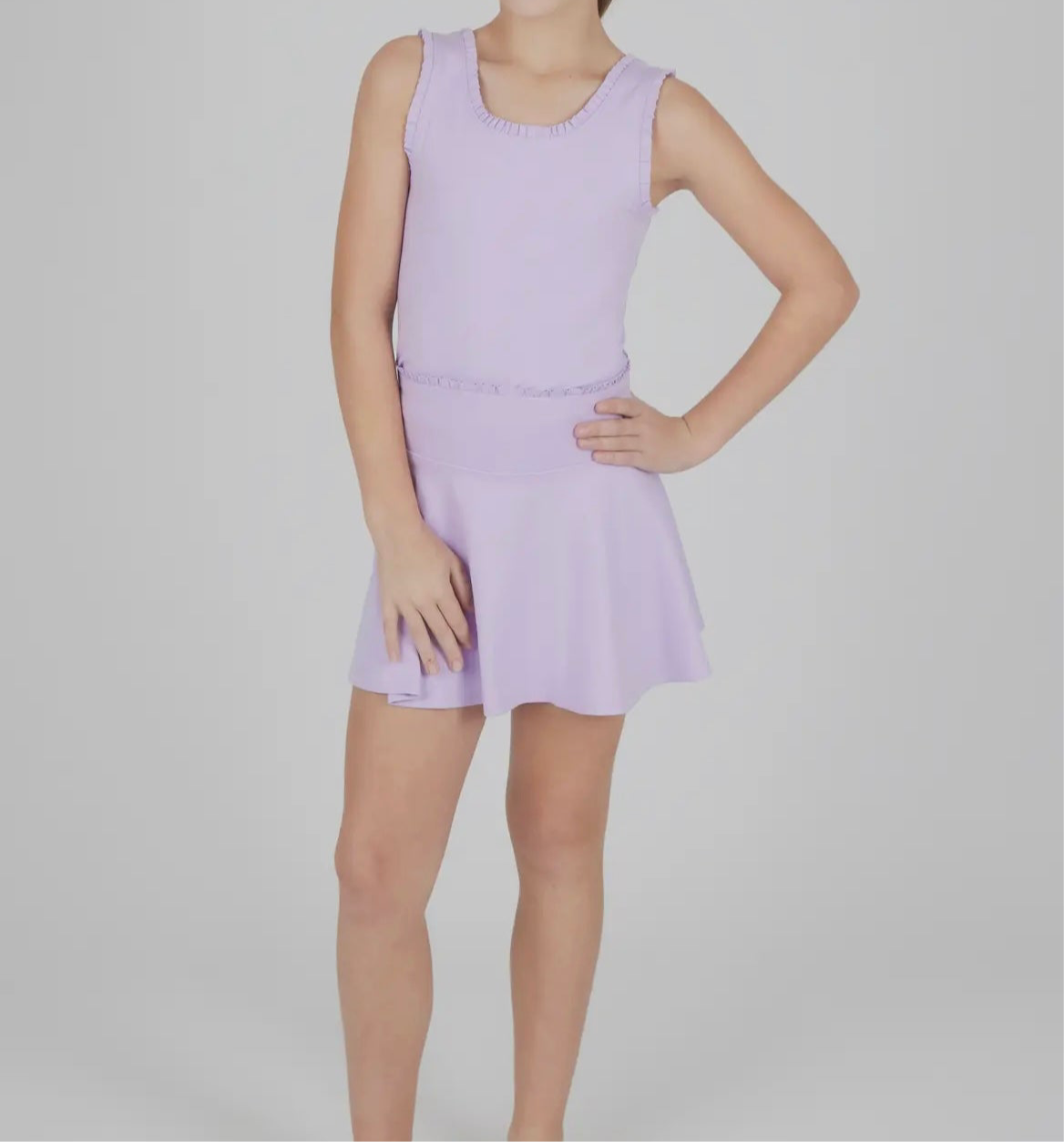 Lettuce Edge Skort and Tank Set - Lilac