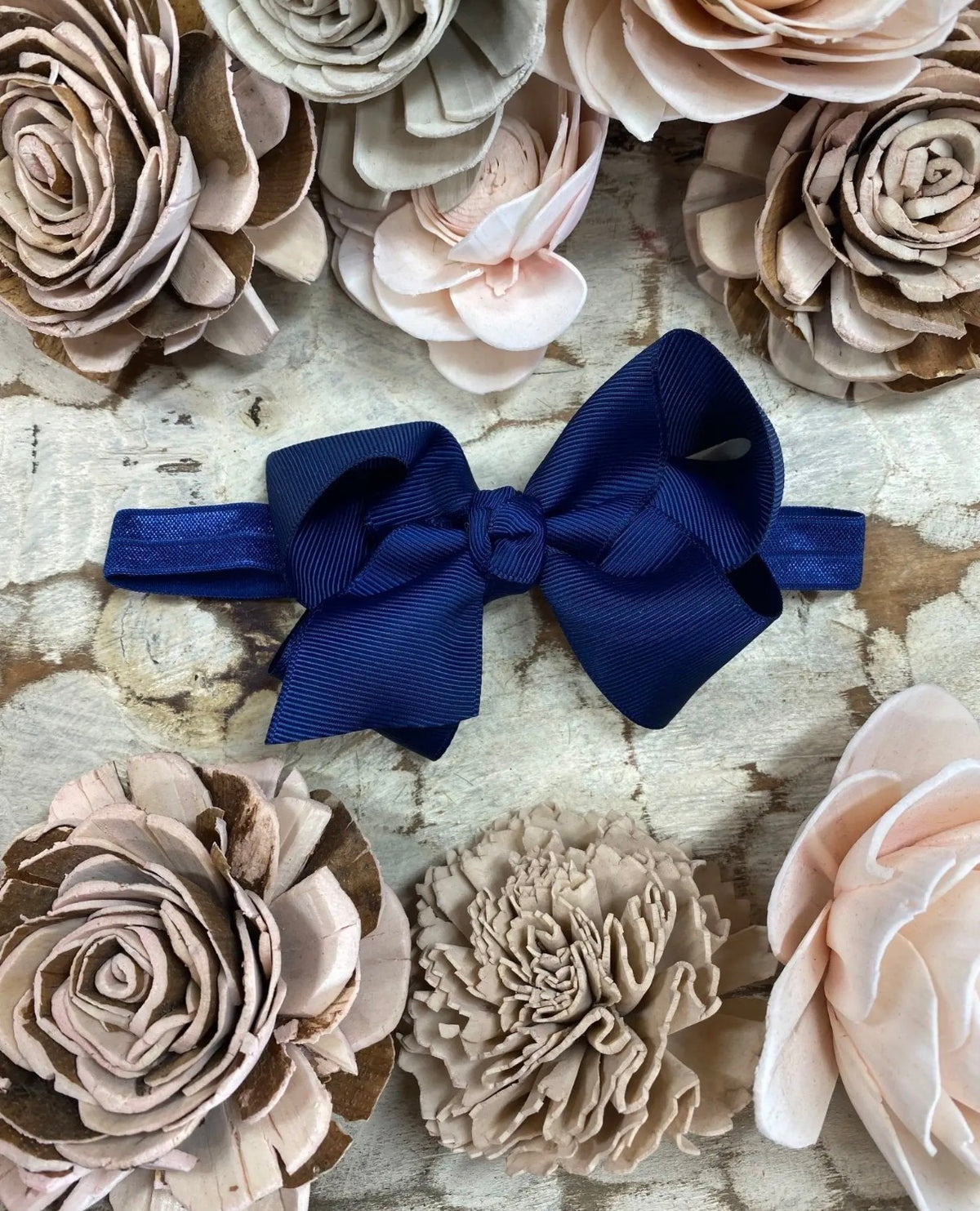 Navy Headband Bow