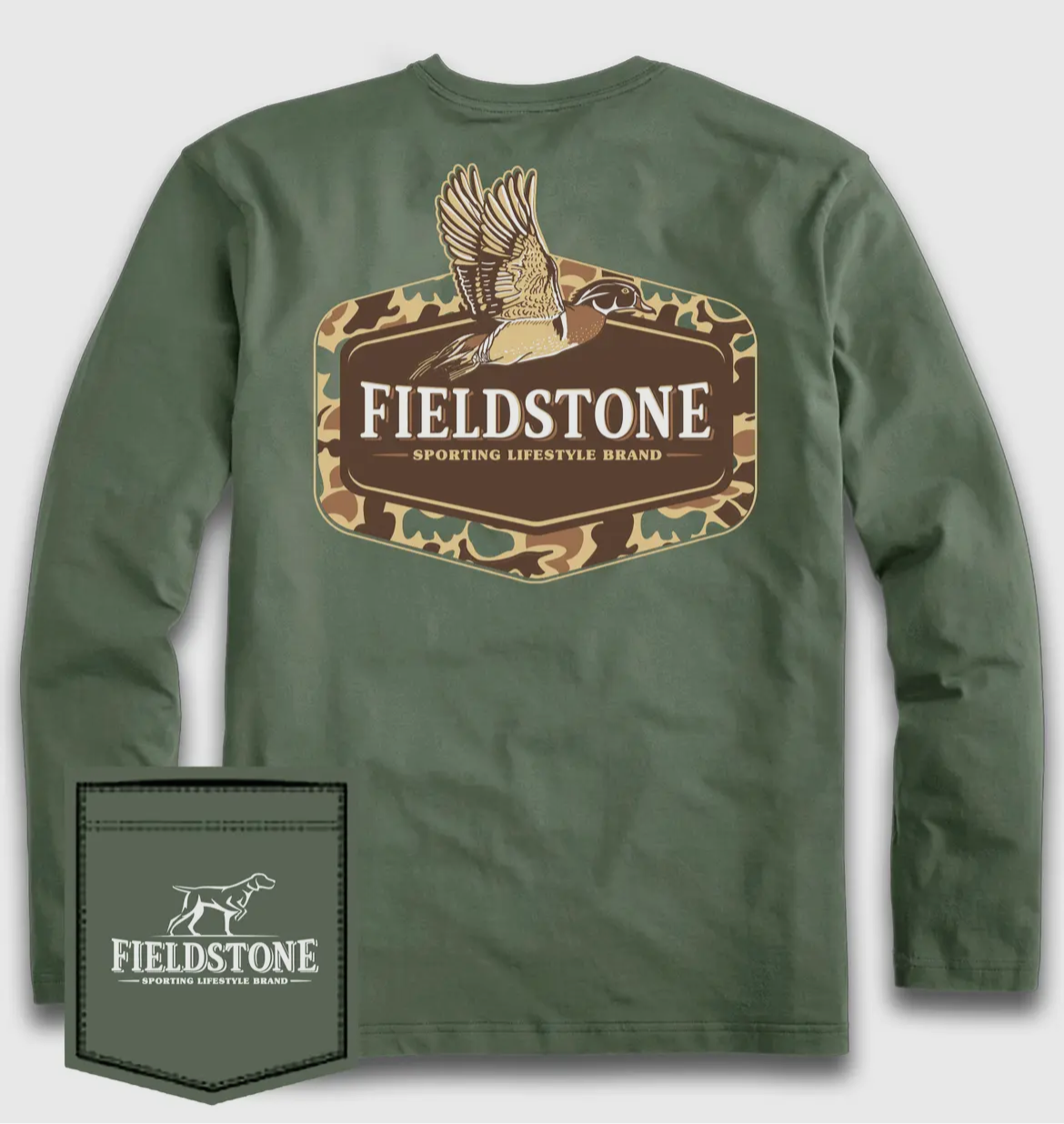 Adult Camo Wood Duck LS Tee
