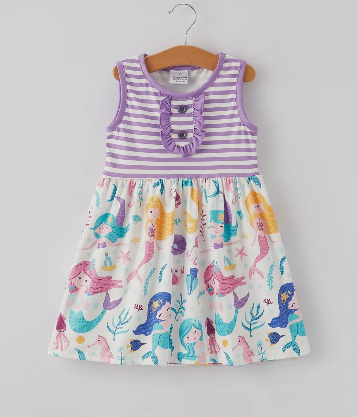 Purple Striped Mermaid Dress