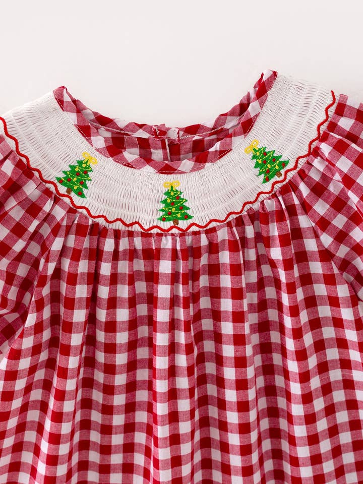 Christmas Tree Red Plaid Dress