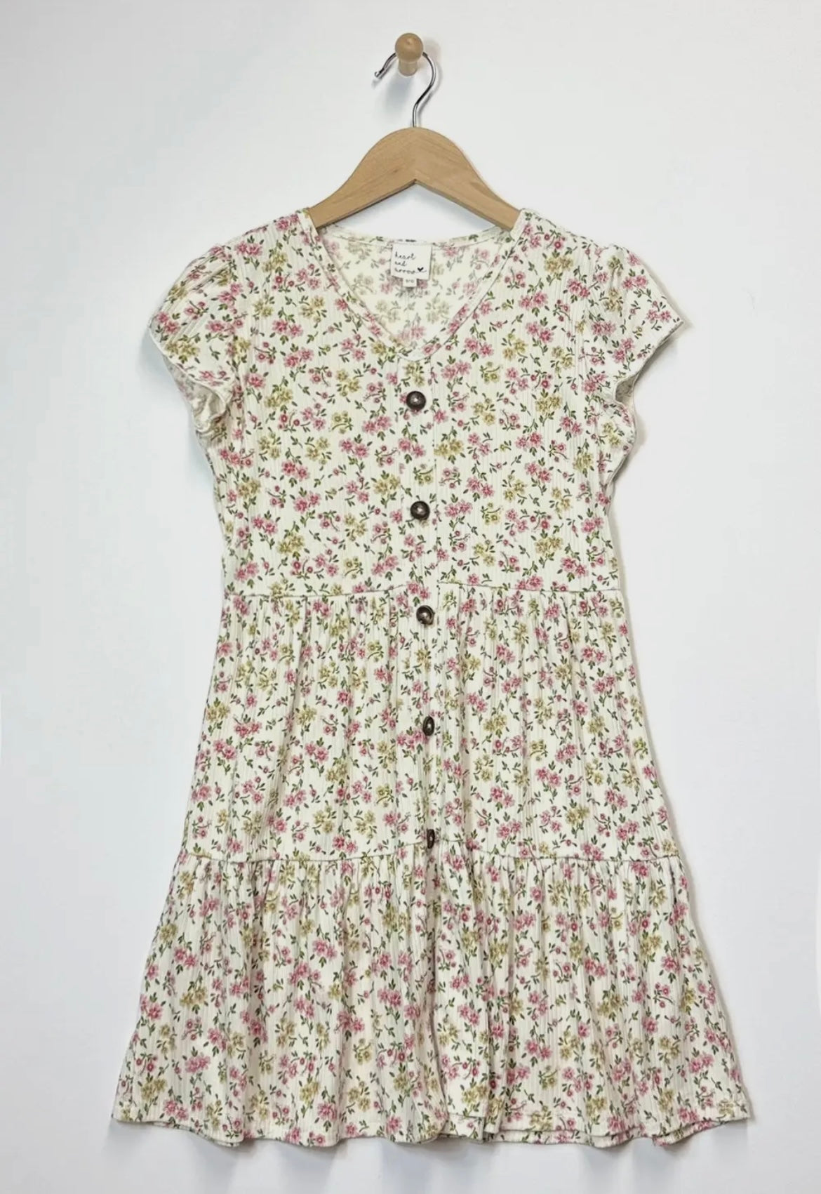 Faux Button Down Tiered Dress
