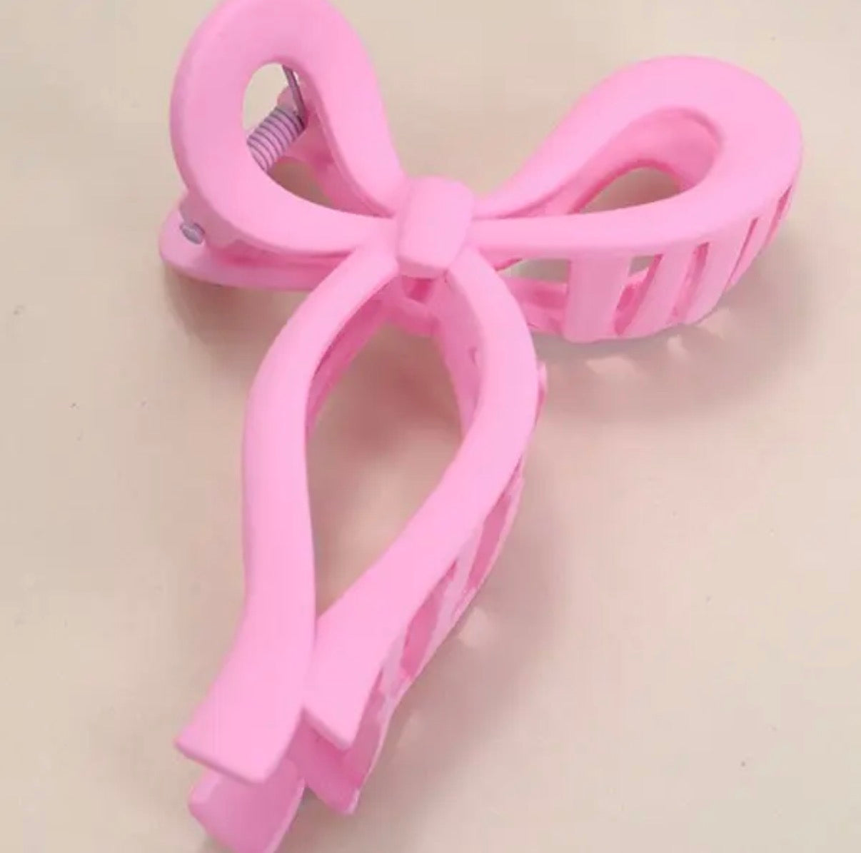Pink Bow Claw Clip