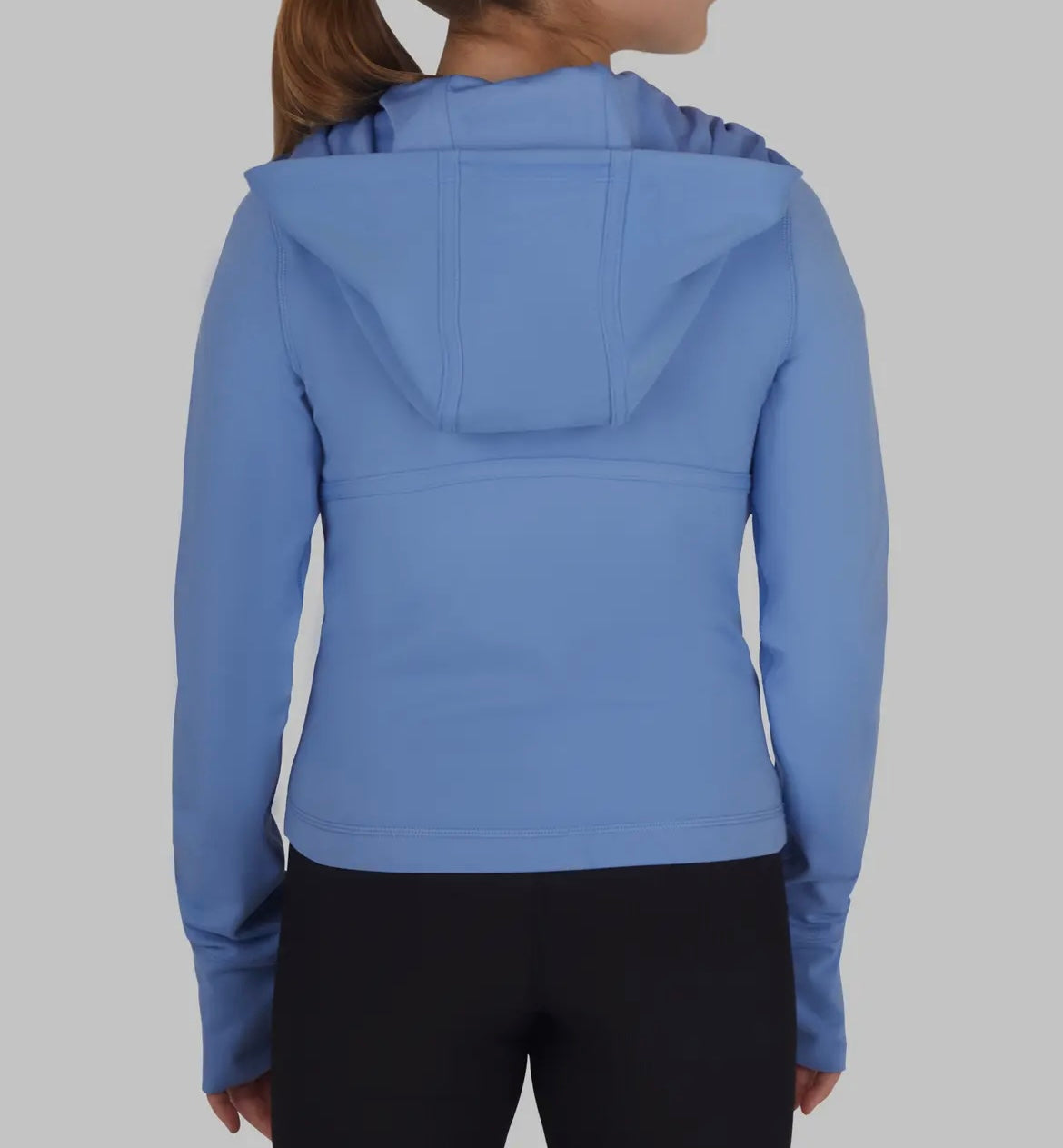 Girls Active Jacket with Hood-Sky