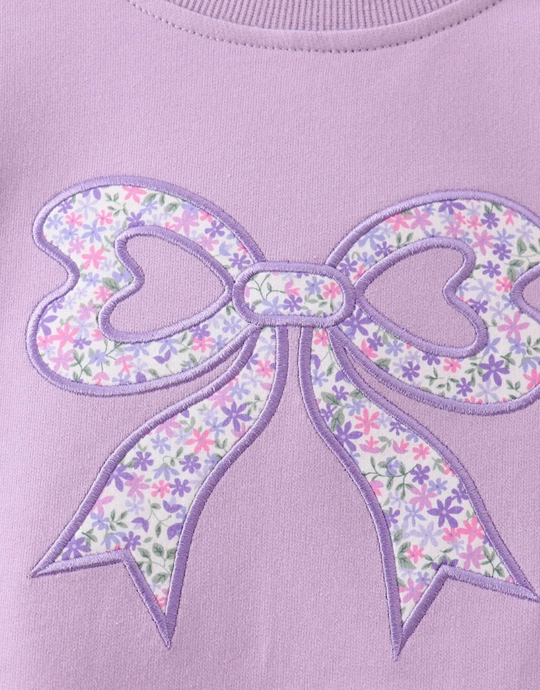 Purple Floral Bow Top