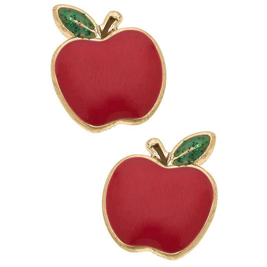 Apple Enamel Studs