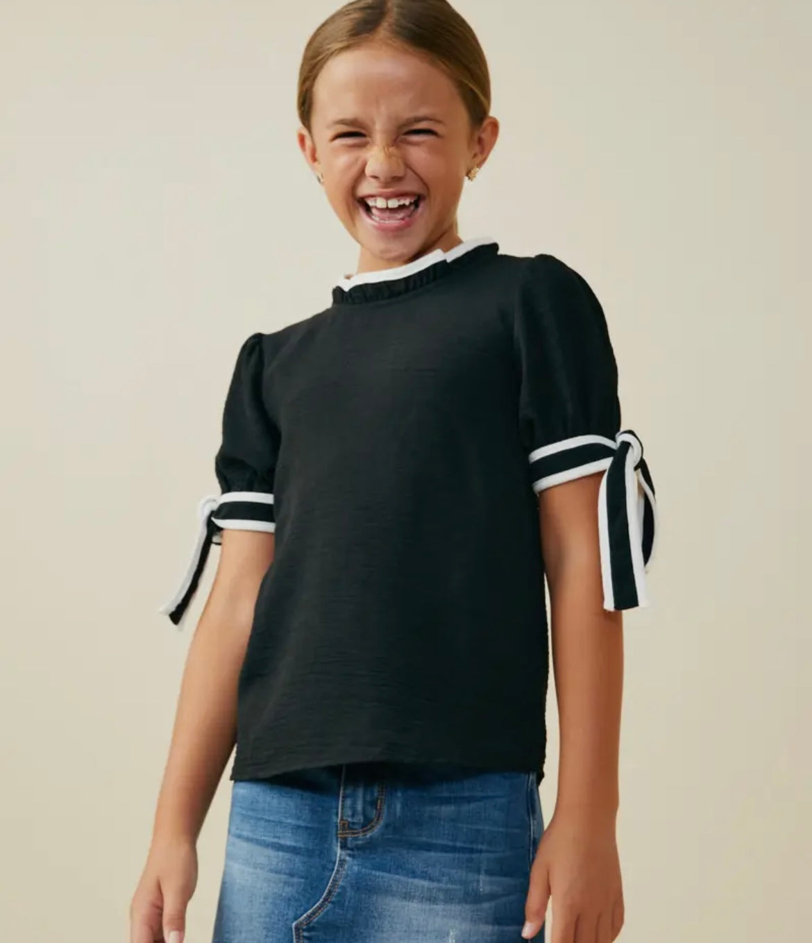Pipe Tie Sleeve Top
