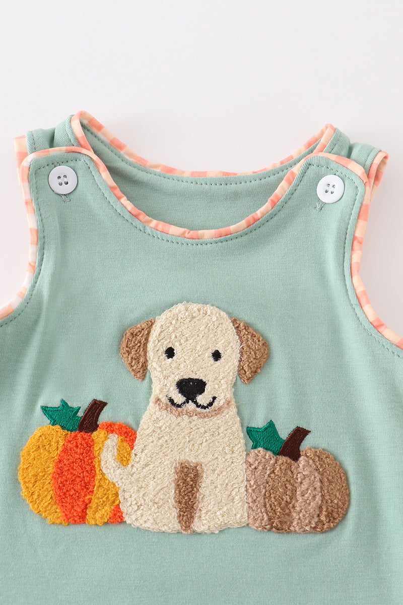 Green dog pumpkin french knot boy jonjon