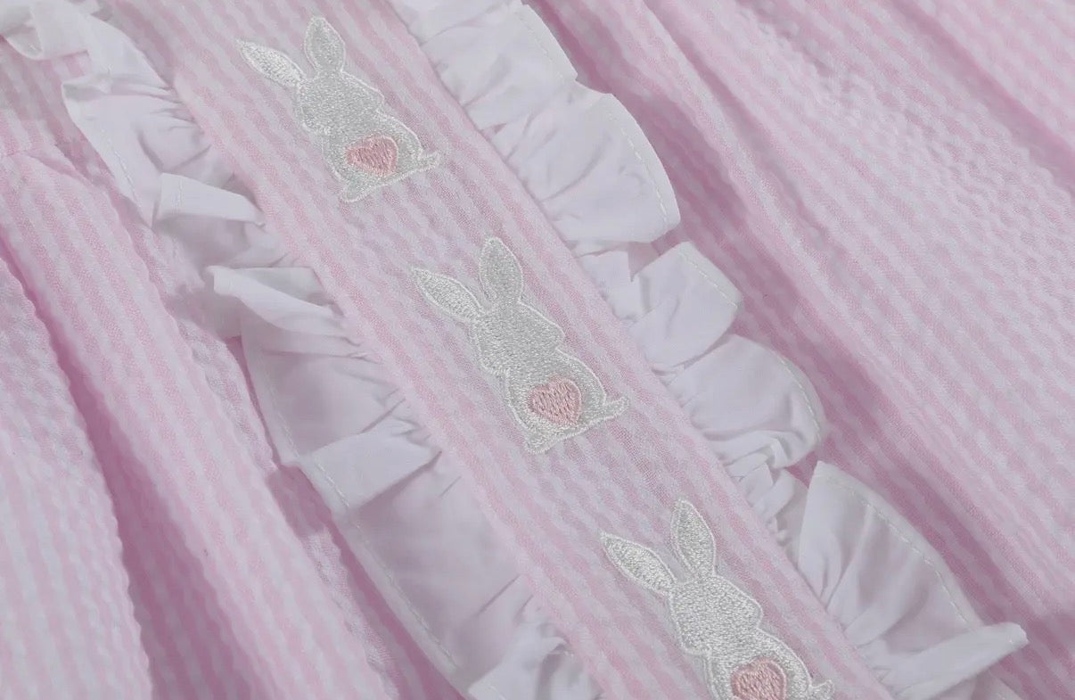 Pink Seersucker Easter Dress