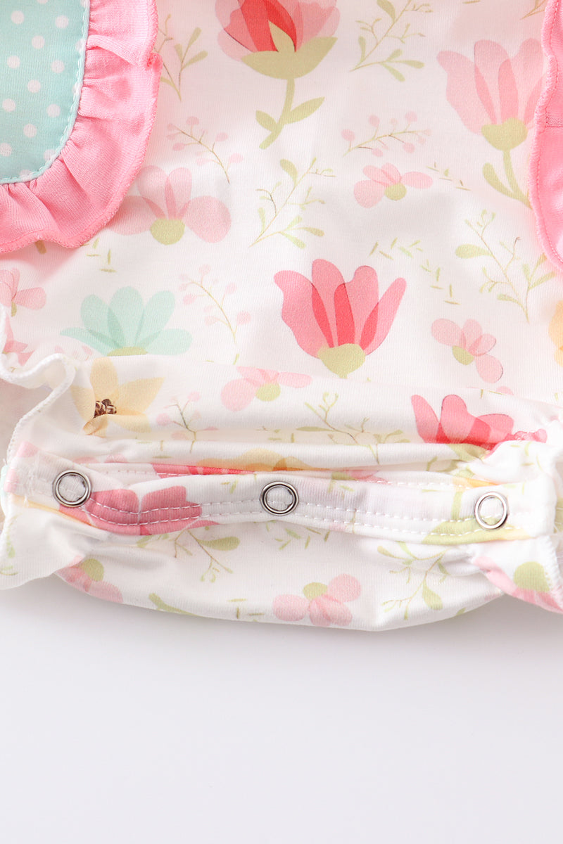 Pink Floral Stripe Print Bubble