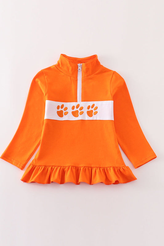 Clemson Embroidery Ruffle Pullover