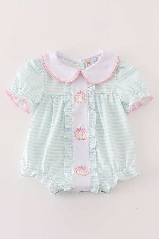 Striped Pumpkin Embroidered Bubble