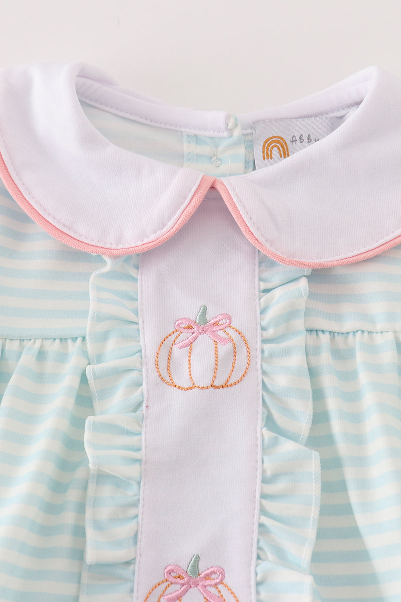 Striped Pumpkin Embroidered Bubble