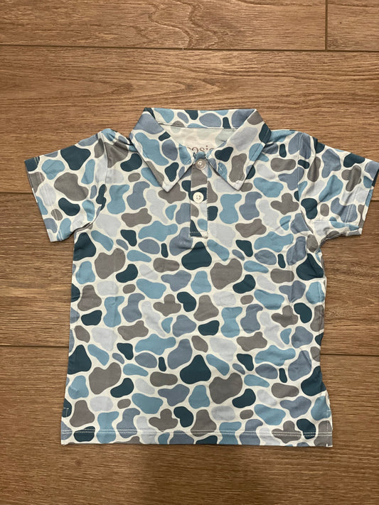Blue Camo Polo Shirt