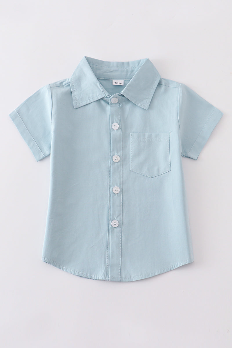 Light Blue Short Sleeve Button Up