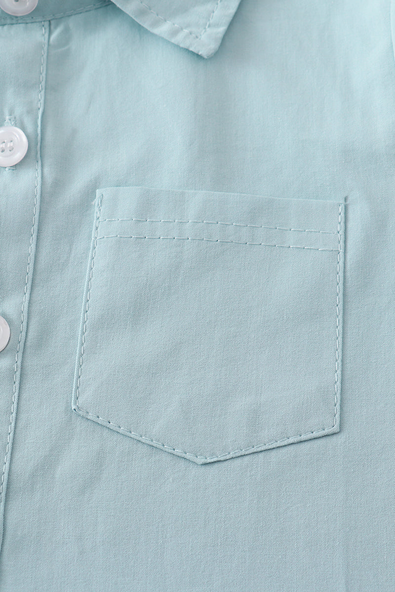 Light Blue Short Sleeve Button Up