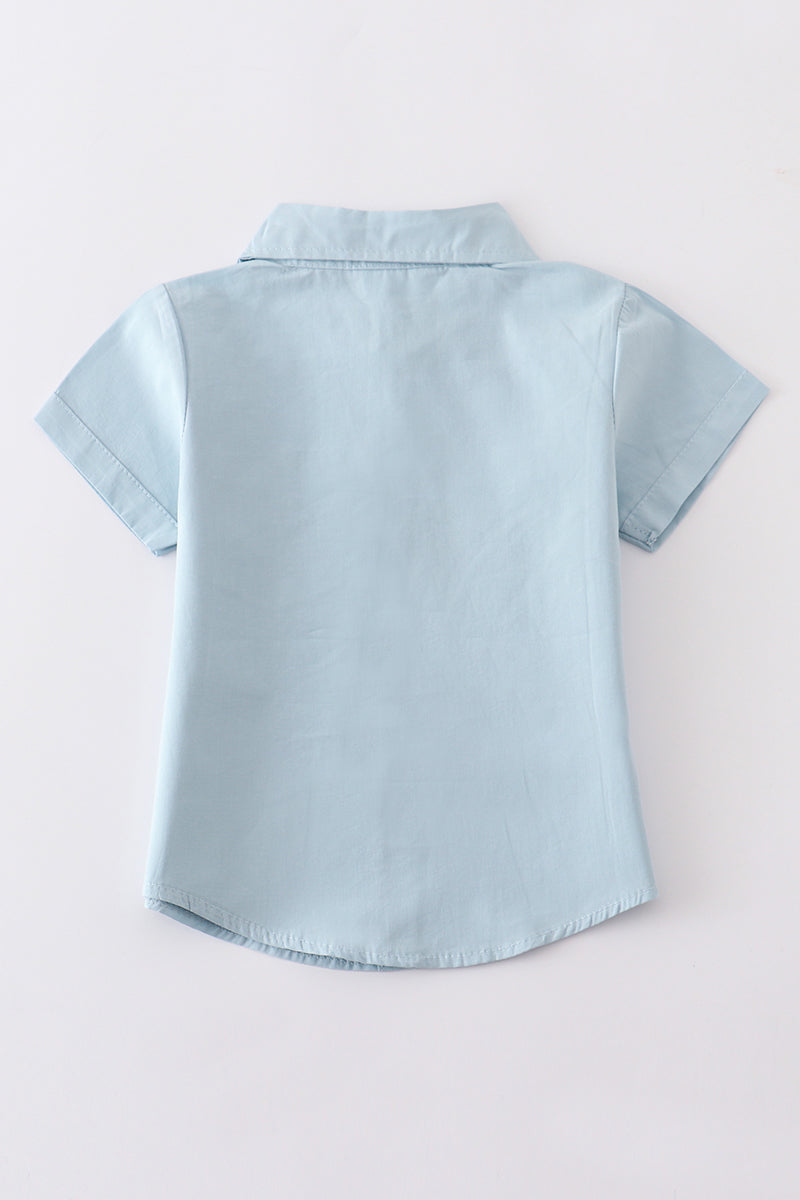Light Blue Short Sleeve Button Up