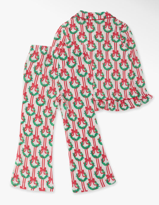 Deck the Halls Button Up Flared Pajamas