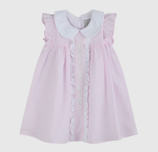 Pink Seersucker Easter Dress
