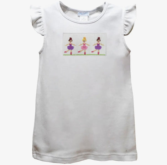 Smocked Ballerina Flutter Sleeve Top