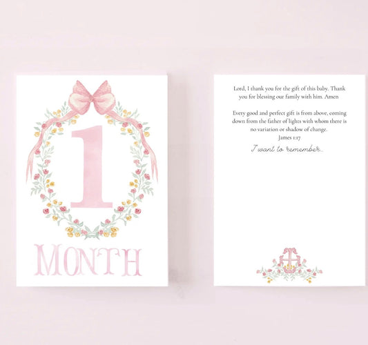 Monthly Milestone Keepsake Cards - Pink