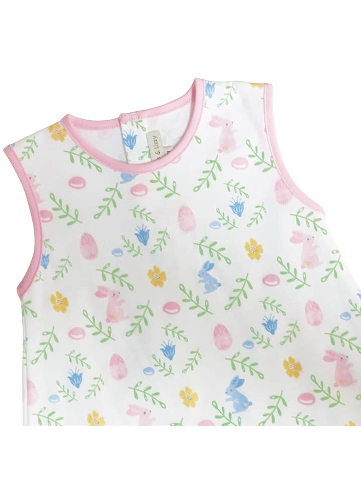 Easter Floral Pint A- Line Dress