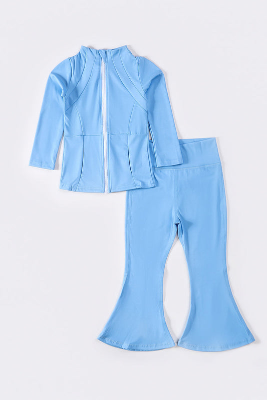 Blue active girl bootcut pants set