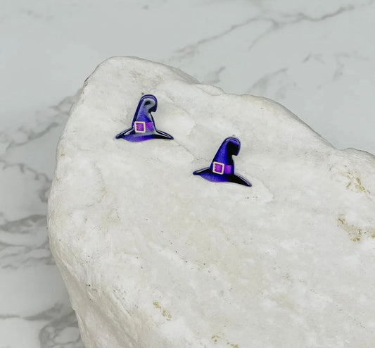 Acrylic Witch Hat Studs