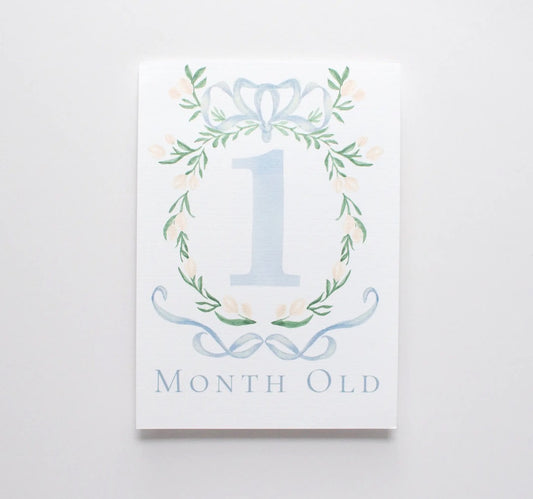 Monthly Milestone Keepsake Cards- Blue