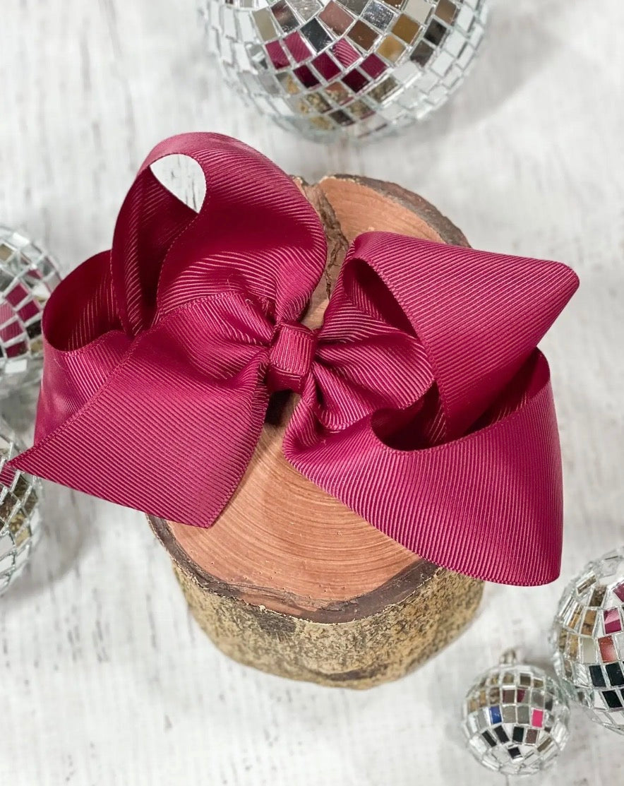 4.5” Maroon Bow- Clip