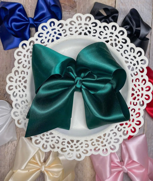 Emerald Green Satin Bow - 4.5”