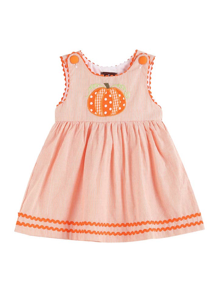 Orange Pinstripe Pumpkin Dress