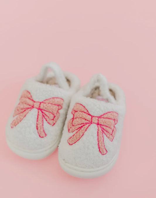 Kids Bow Slippers