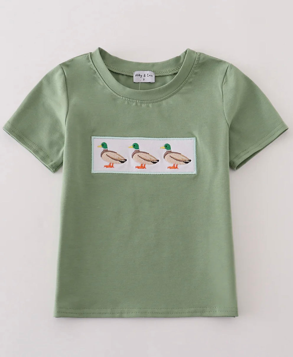 Green Duck Embroidered Shirt
