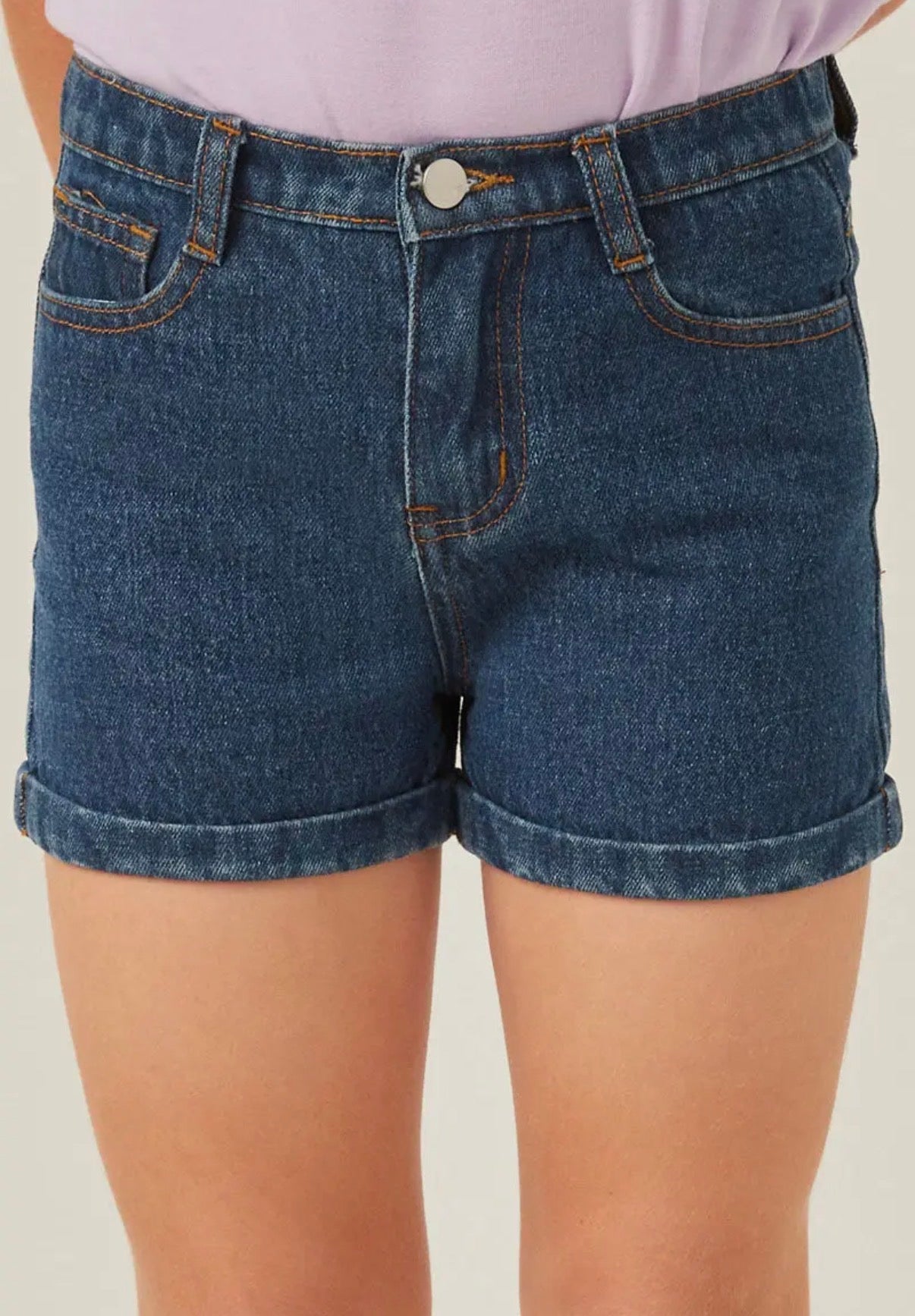 Roll Up Denim Shorts