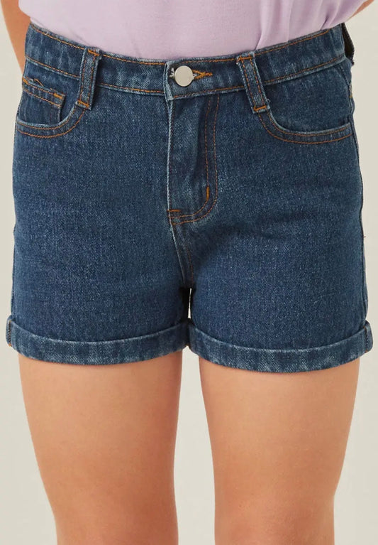 Roll Up Denim Shorts