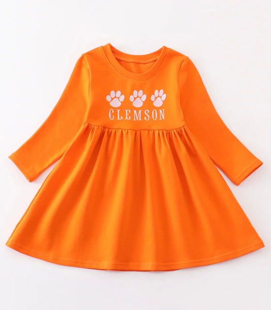 Embroidered Clemson Terry Dress